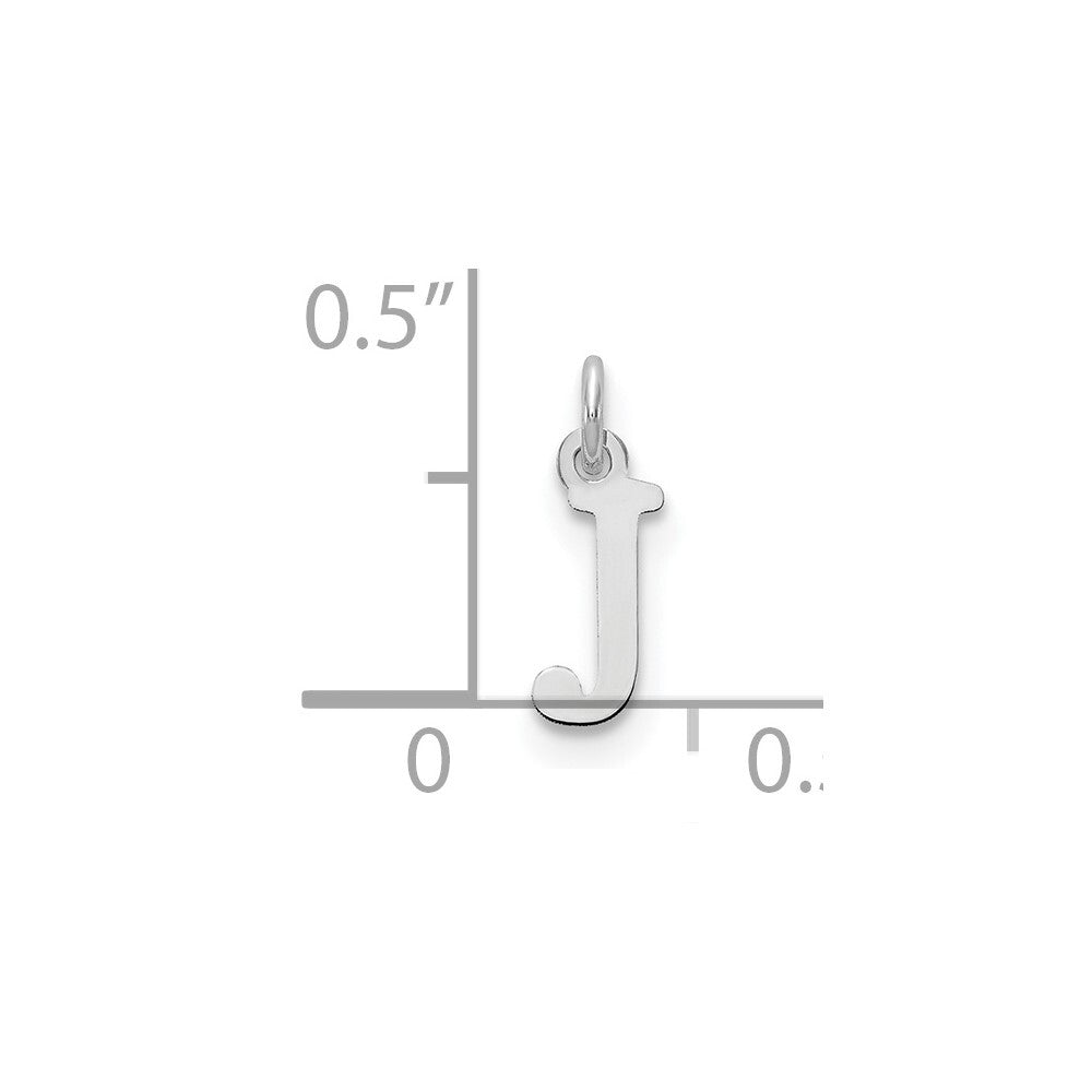 14k White Gold Cutout Letter J Initial Pendant for Women