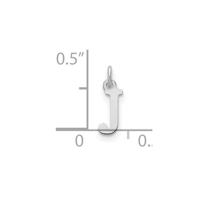 14k White Gold Cutout Letter J Initial Pendant for Women