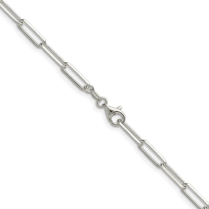 Sterling Silver 3.5mm Diamond-Cut Paperclip Chain Necklace