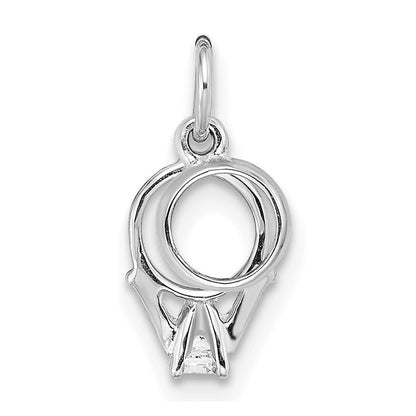 14k White Gold CZ Mini 3-D Wedding Rings Pendant Charm