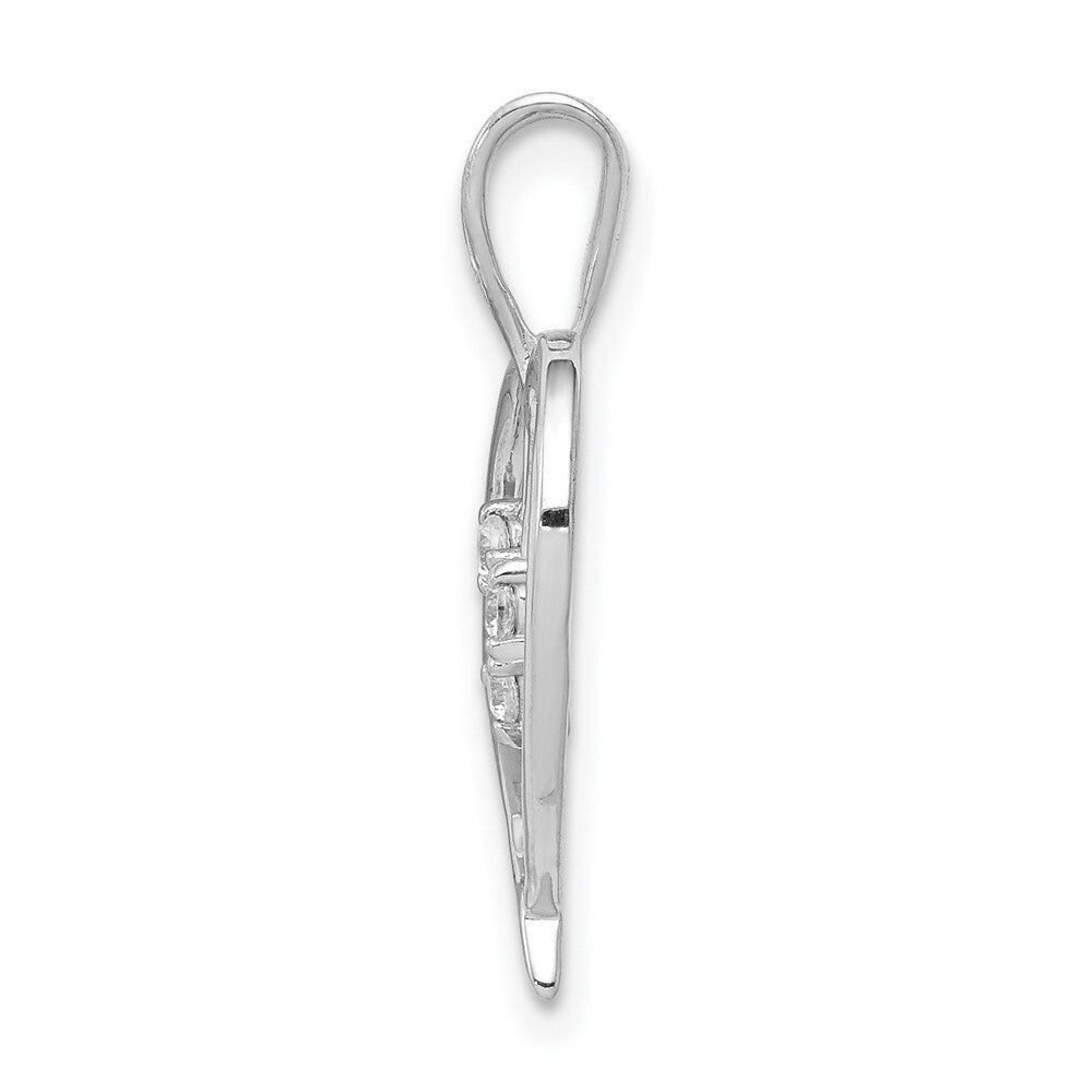 14k White Gold Diamond Heart Pendant for Women