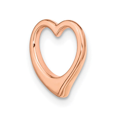 14K Rose Polished Floating Heart Chain Slide