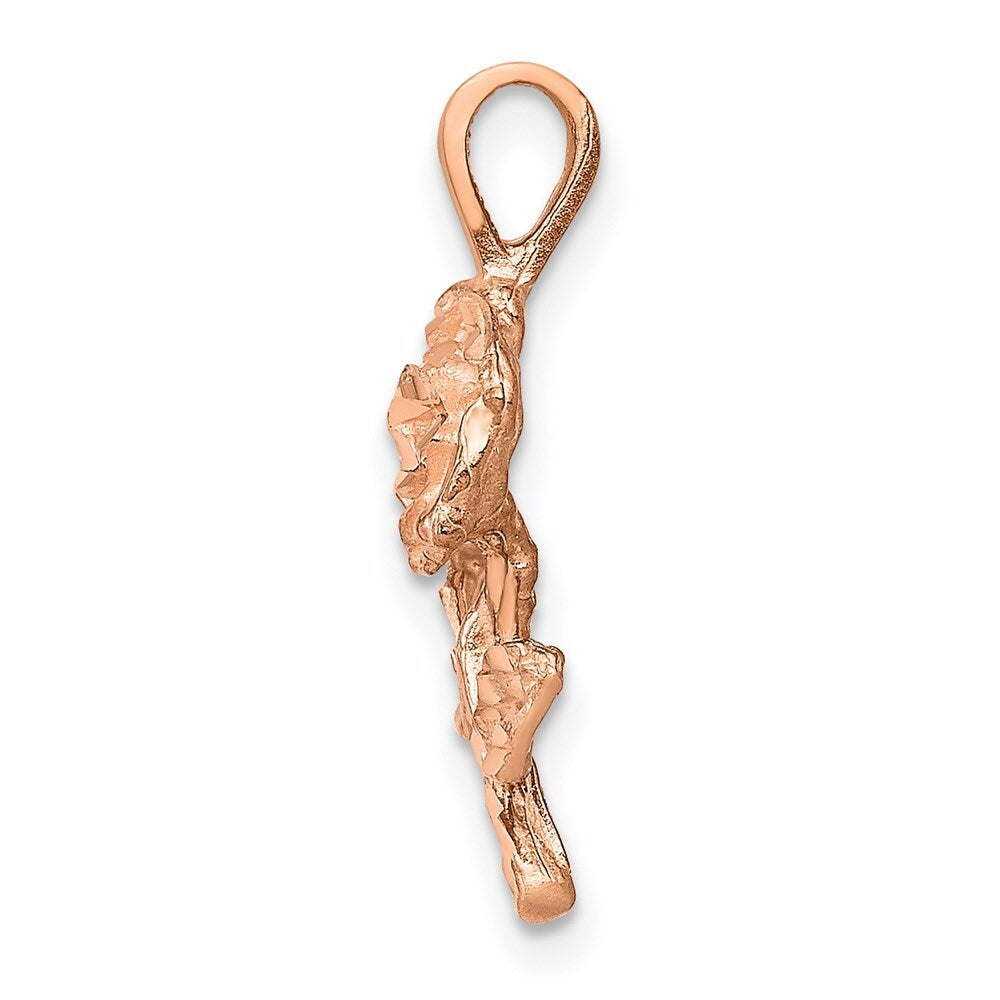 14k Rose Gold Rose-Gold Rose Charm Pendant for Women