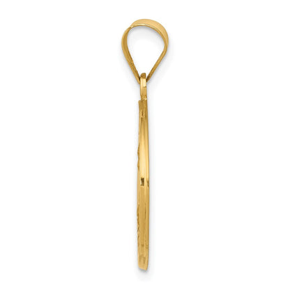 14k Yellow Gold Polished and Satin St Theresa Medal Hollow Pendant for Women