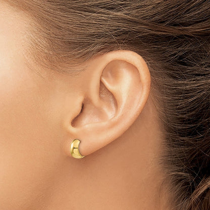 14k Yellow Gold Round Hinged Hoop Earrings Gift for Women