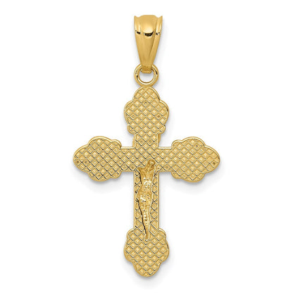 14k Yellow Gold Gold Polished INRI Small Crucifix Pendant
