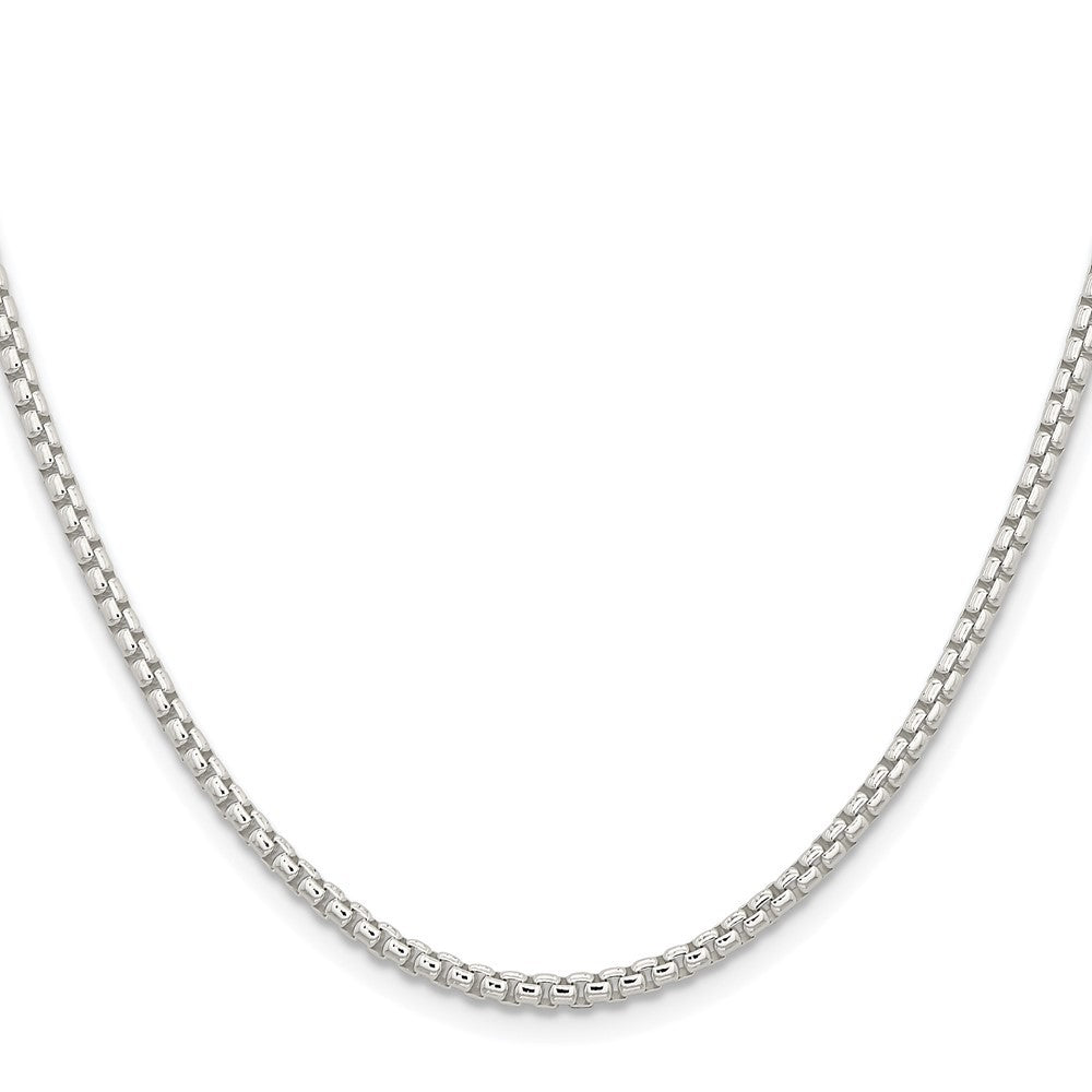 Sterling Silver Rhodium-plated 2.6mm Round Box Chain Necklace