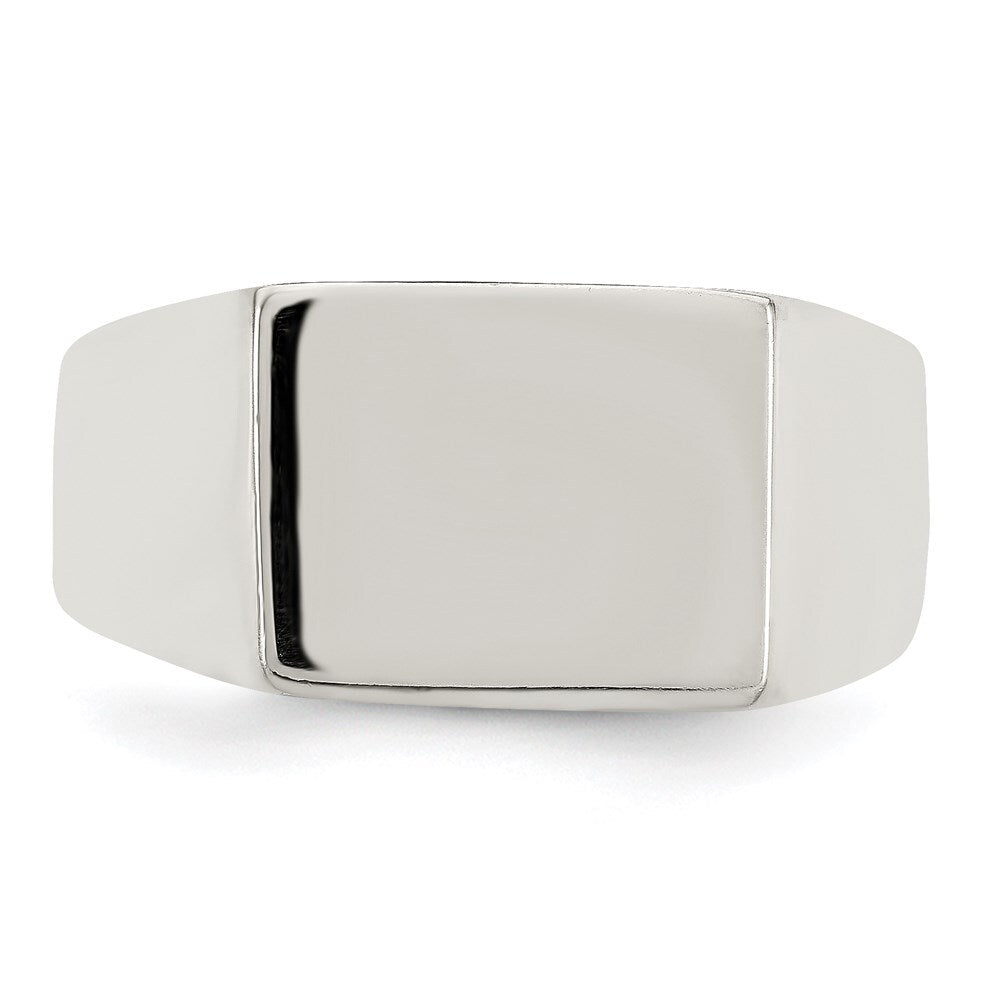 Sterling Silver 9x11mm Solid Back Signet Ring Size 8
