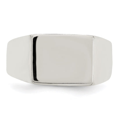 Sterling Silver 9x11mm Solid Back Signet Ring Size 8