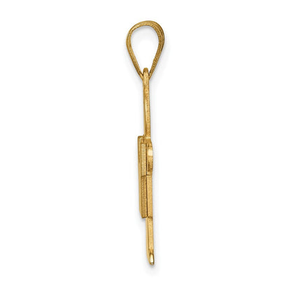 14k Yellow Gold Solid Satin Engravable Boy Charm Pendant for Women