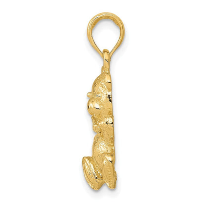 14k Yellow Gold Teddy Bear Pendant for Women