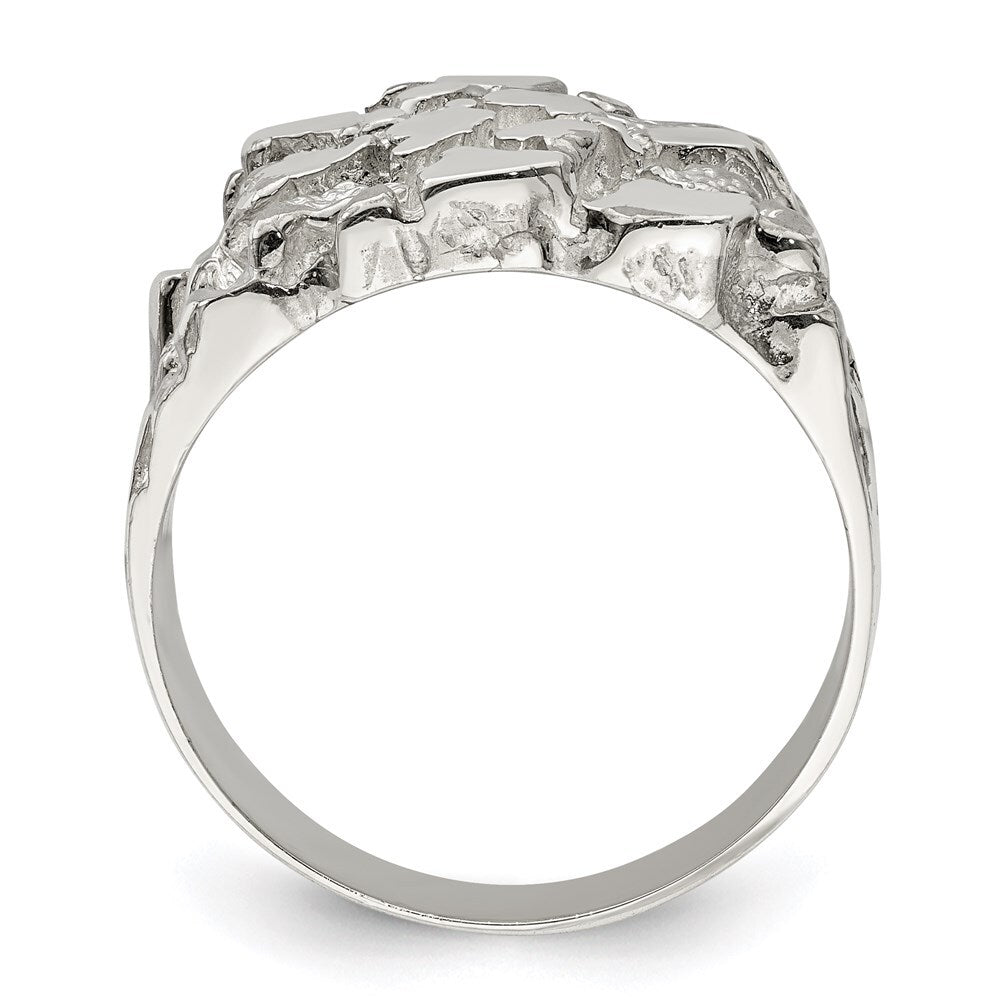 Sterling Silver Men's Nugget Ring Size 11
