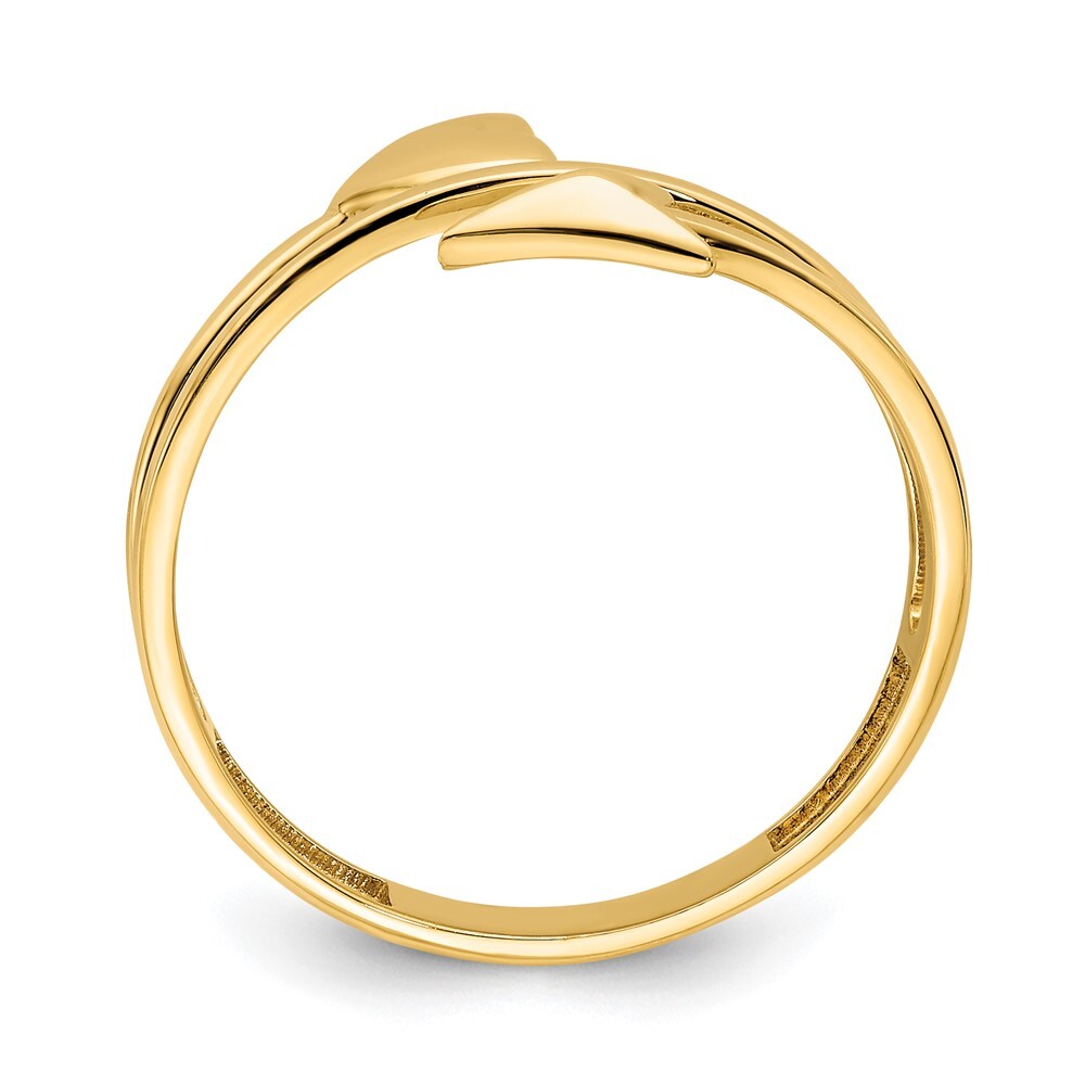 14K Yellow Gold Heart and Arrow Ring Size 7