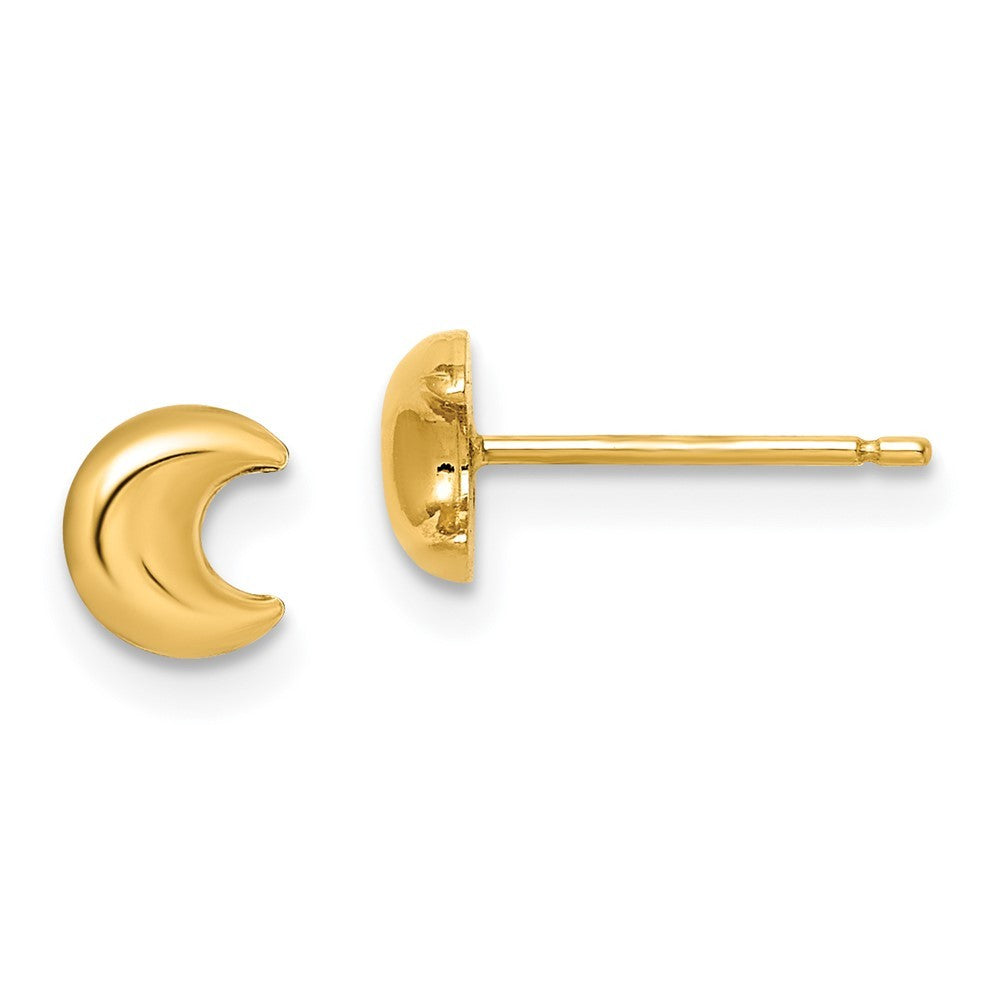 14k Yellow Gold Moon Earrings