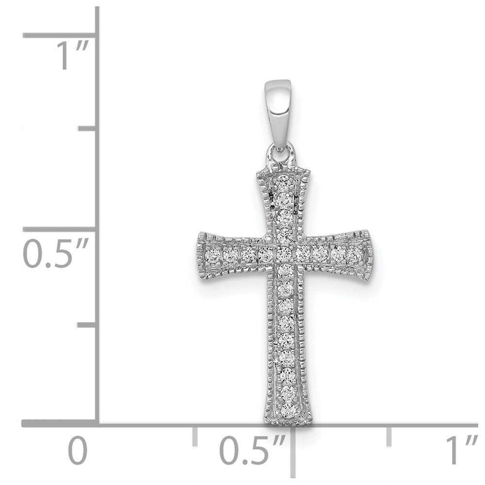 14k White Gold 1/10ct. Diamond Cross Pendant for Women