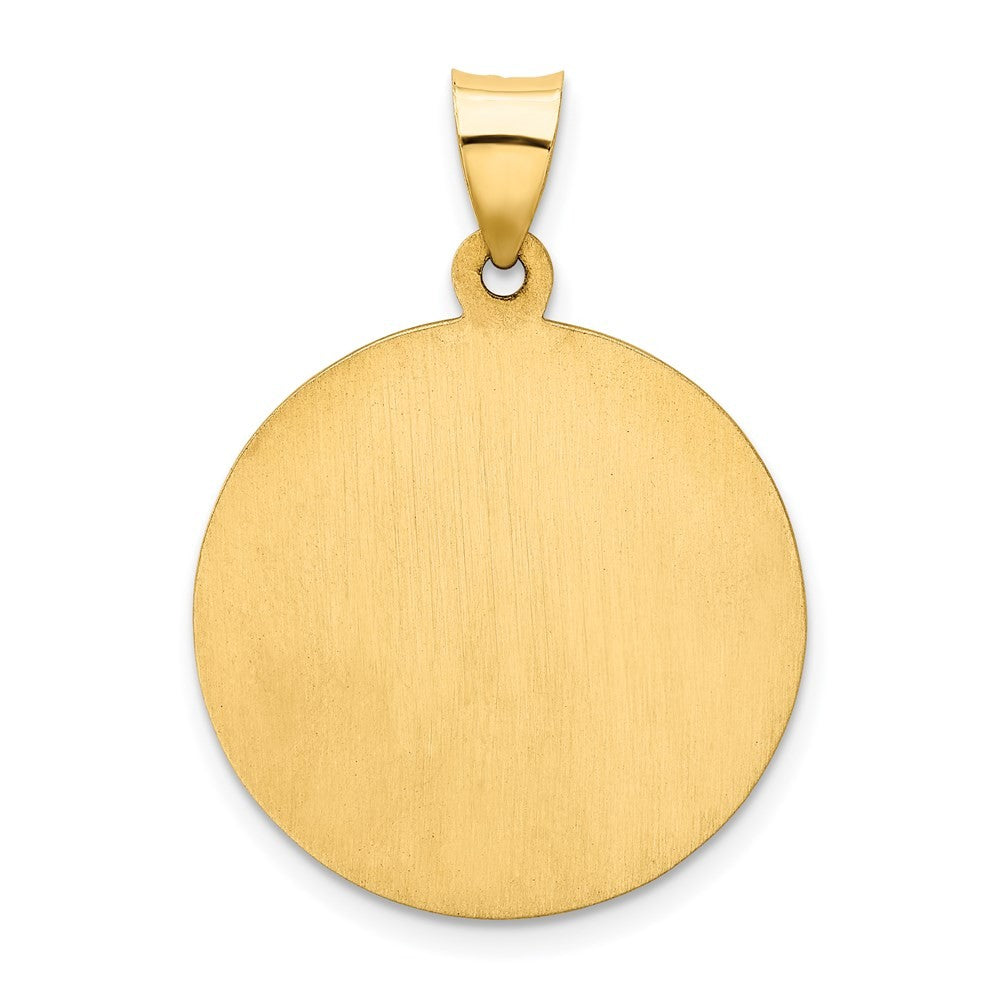 14k Yellow Gold Polished Satin Our Lady of Guadalupe Medal Hollow Pendant