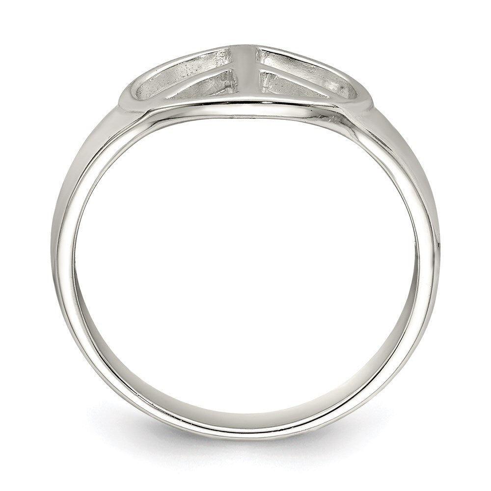 Sterling Silver Peace Sign Ring Size 8