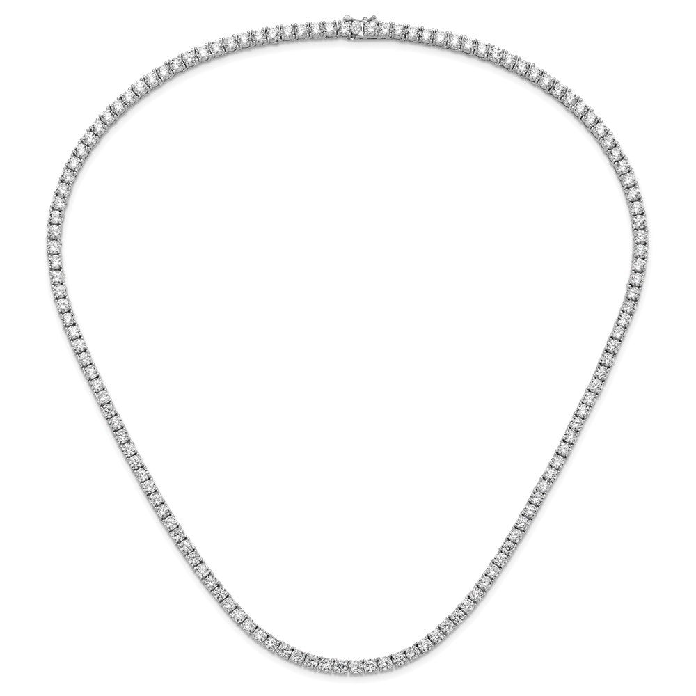 Sterling Silver Rhodium-plated 4mm CZ Tennis Necklace 22"