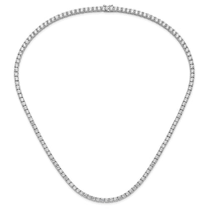 Sterling Silver Rhodium-plated 4mm CZ Tennis Necklace 22"