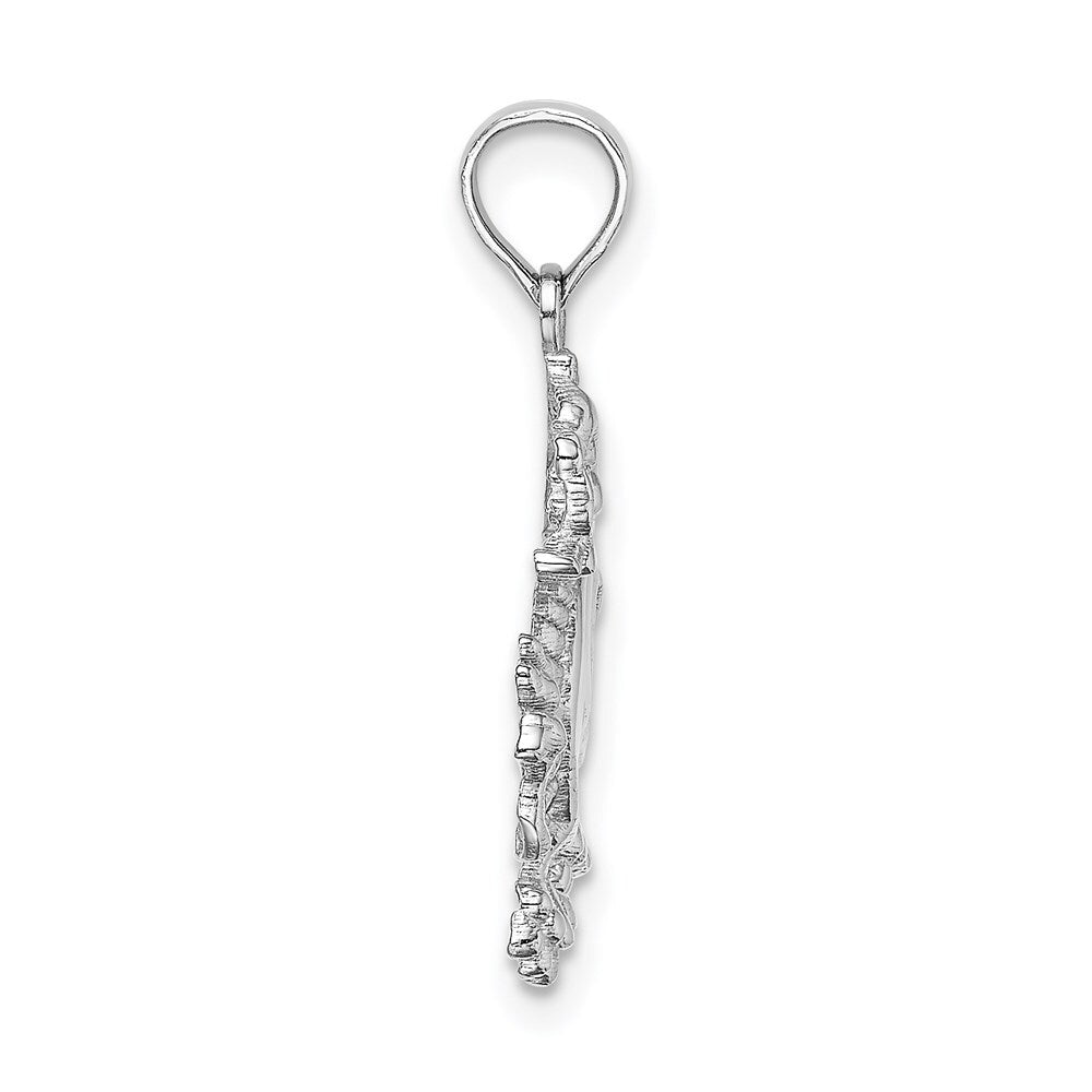 14k White Gold Small Dragon Charm Pendant for Women