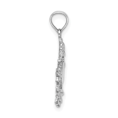 14k White Gold Small Dragon Charm Pendant for Women