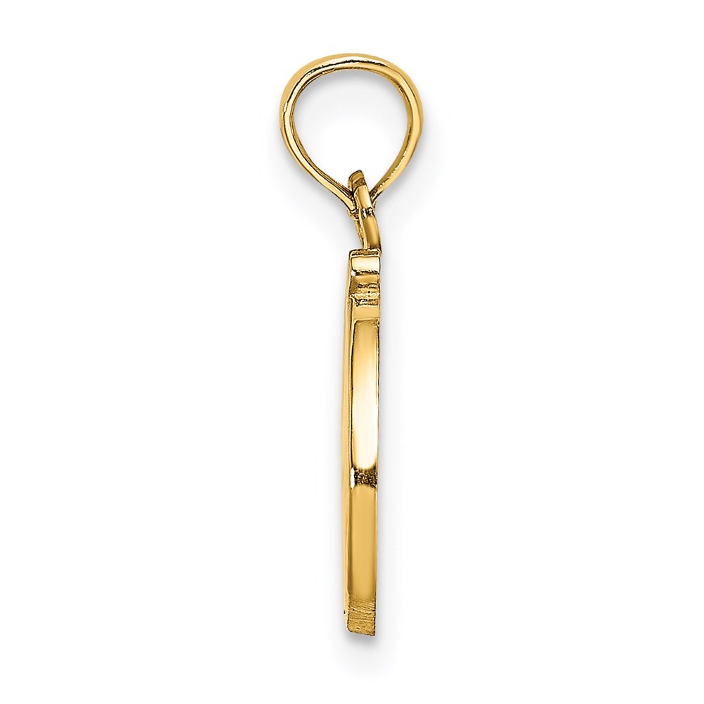 14k Yellow Gold Script Letter D Initial Pendant