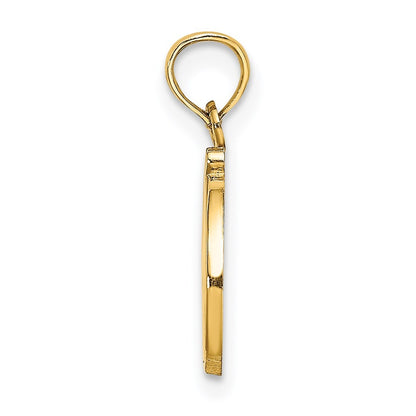14k Yellow Gold Script Letter D Initial Pendant