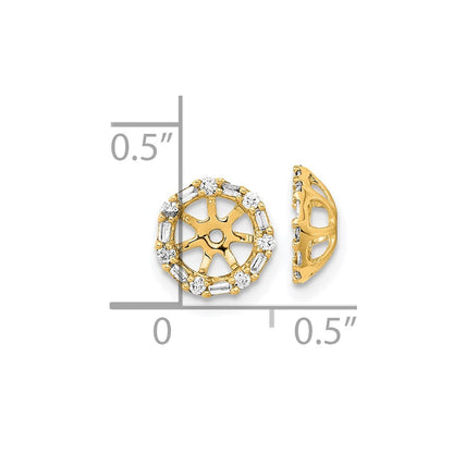 14k Yellow Gold Diamond Earring Jackets Gift for Women