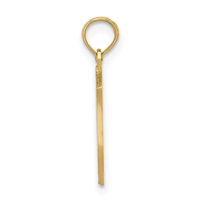 14k Yellow Gold POLICE Badge Pendant for Women