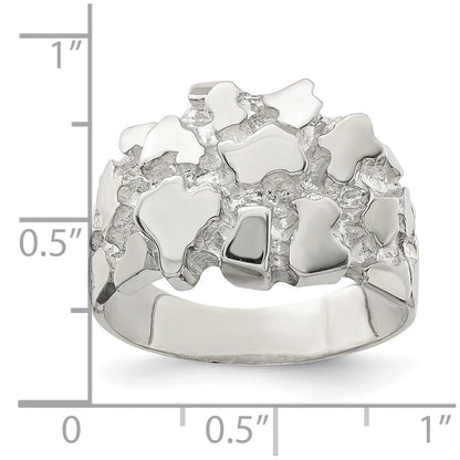 Sterling Silver Men's Nugget Ring Size 11