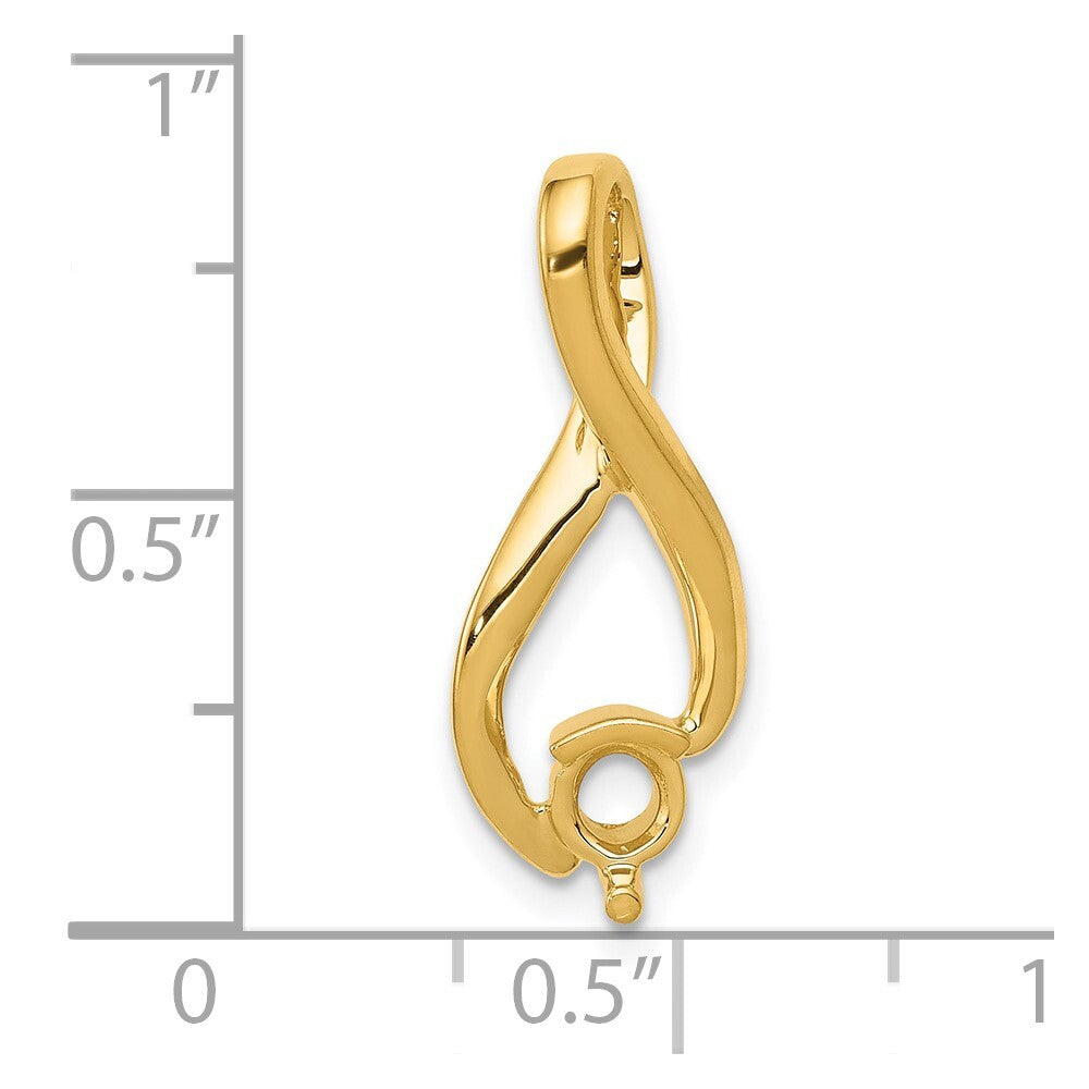 14k Yellow Gold Fancy 4.5mm Diamond Slide Pendant Mtg for Women