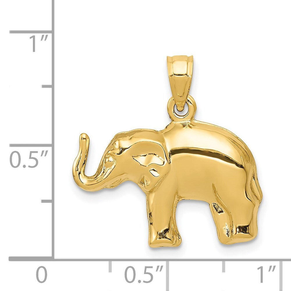 14k Yellow Gold Elephant Pendant for Women