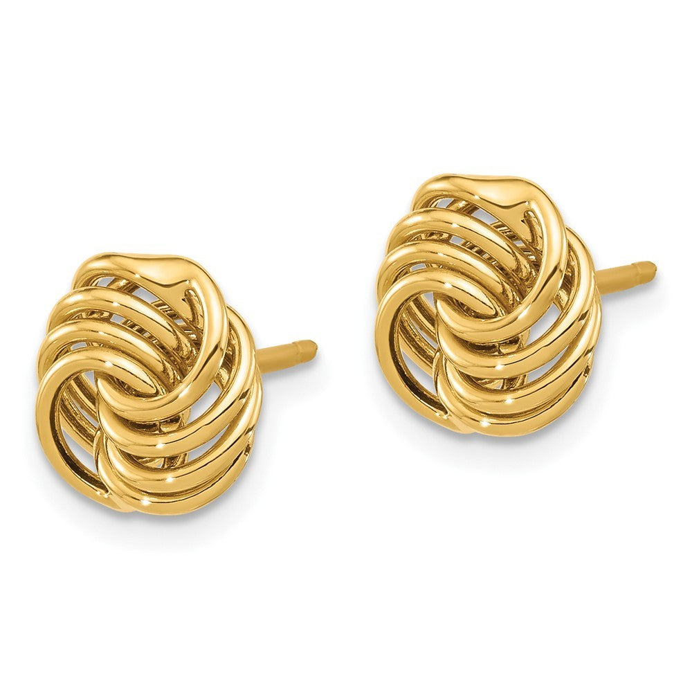 14k Yellow Gold Polished Love Knot Post Earrings