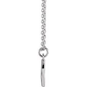 14k White Gold Initial O Dangle 18" Necklace Gift for Women