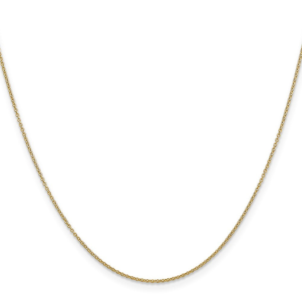 14k Yellow Gold 14 inch .9mm Cable with Spring Ring Clasp Chain Necklace