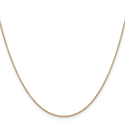 14k Yellow Gold 14 inch .9mm Cable with Spring Ring Clasp Chain Necklace