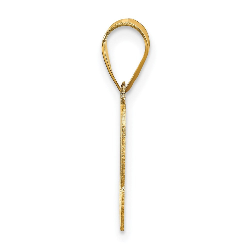 14k Yellow Gold Polished Script Letter C Initial Pendant
