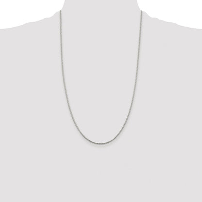 Sterling Silver Rhodium-plated 1.45mm Diamond-cut Round Spiga Chain