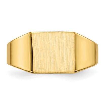 14K Yellow Gold 8.5x7.0mm Closed Back Signet Ring