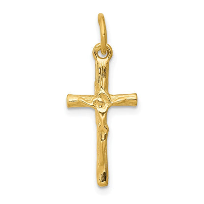 14k Yellow Gold Crucifix Charm Pendant for Women
