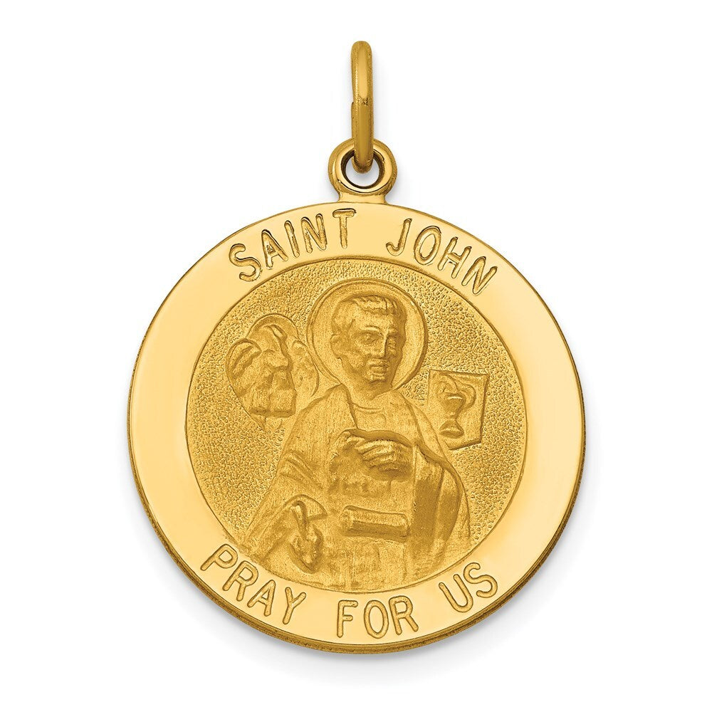 14k Yellow Gold Saint John Medal Pendant for Women