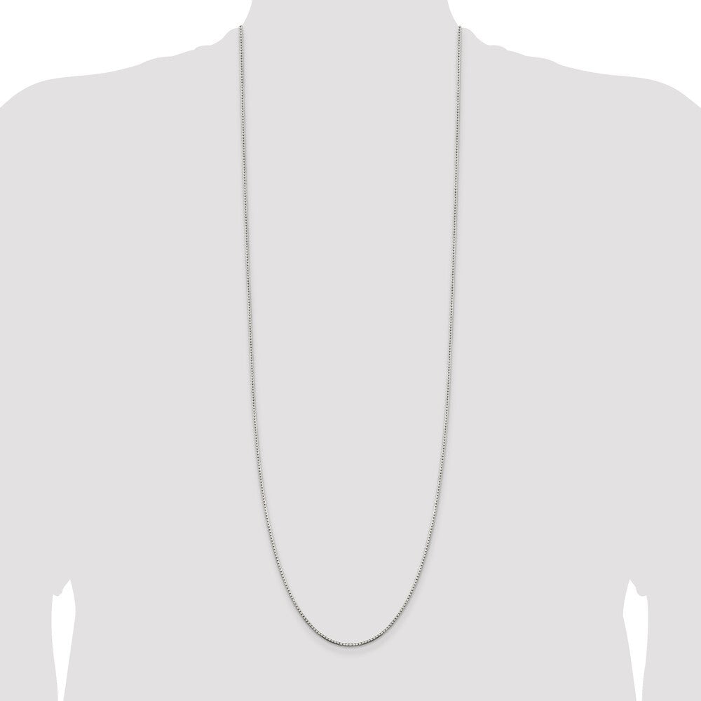 Sterling Silver 1.5mm 8 Sided Diamond-cut Box Chain