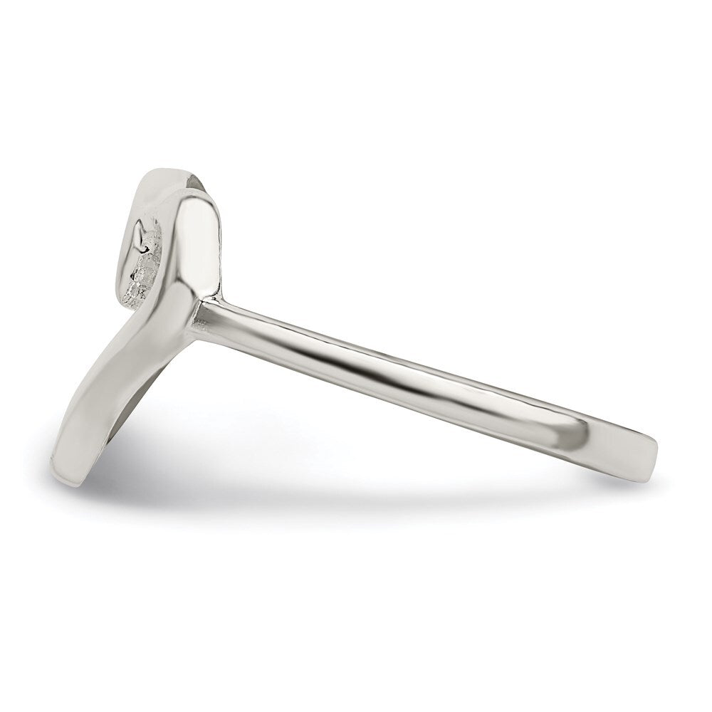 Sterling Silver Polished Heart Ring Size 6