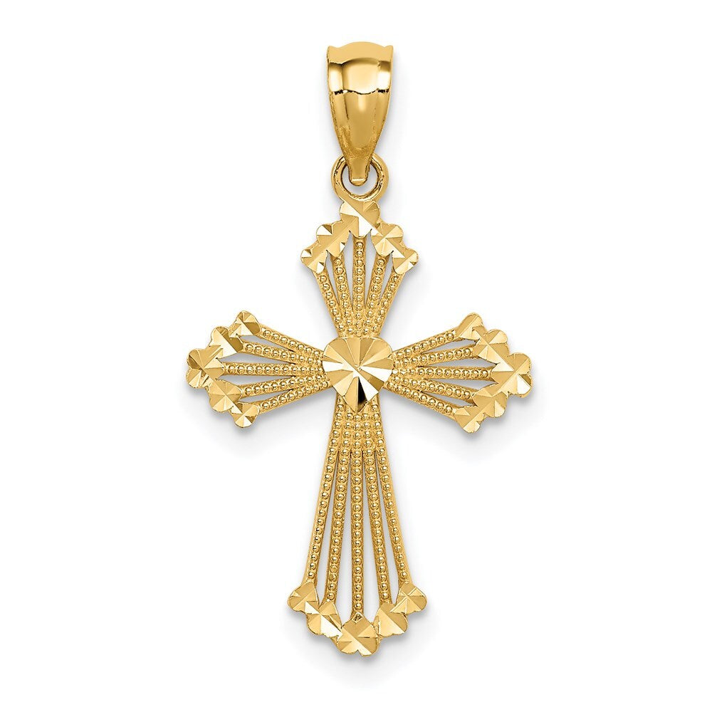 14k Yellow Gold Passion Cross Pendant