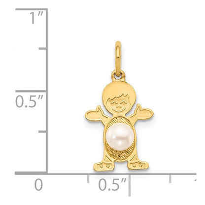 14k Yellow Gold Boy 4mm FW Cultured Pearl-June Pendant for Women