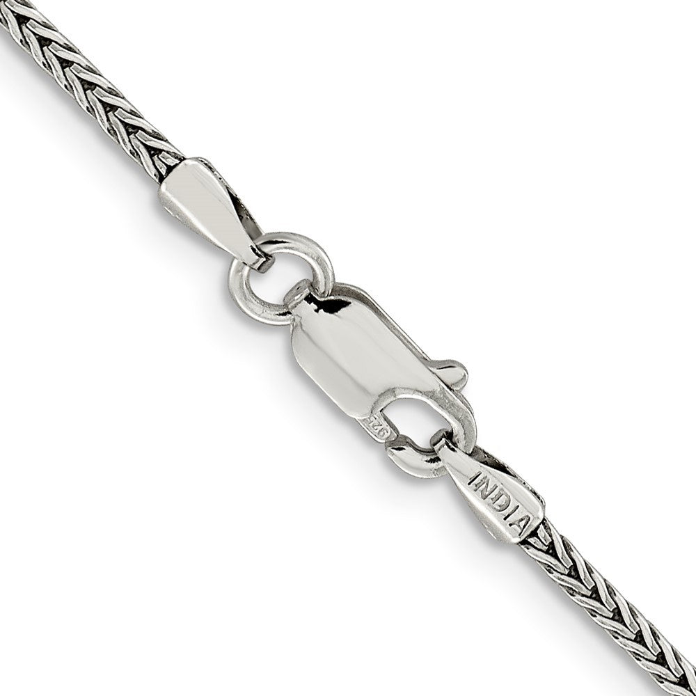 Sterling Silver 2mm Diamond-cut Round Franco Chain Necklace