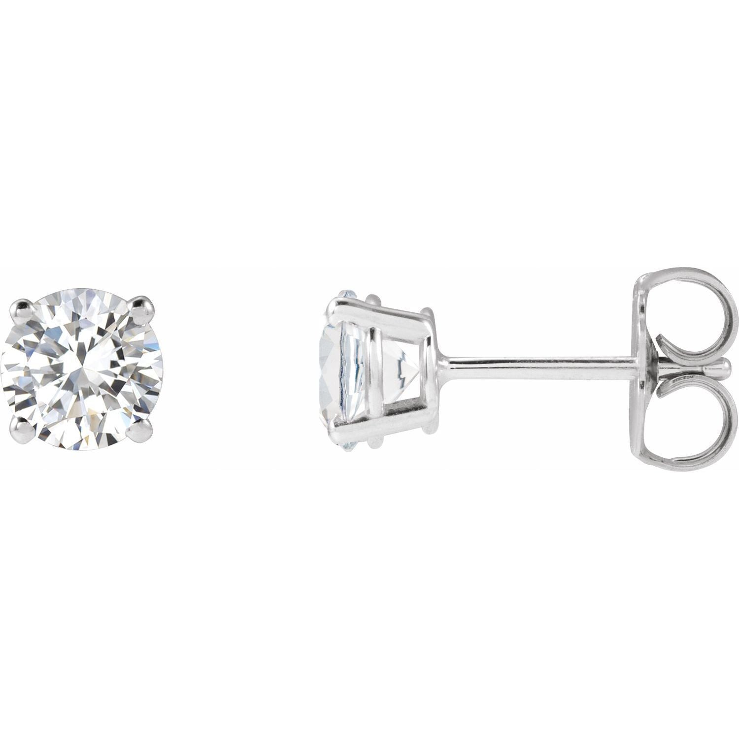 Gift for Mothers 14k White Gold 1 CTW Natural Diamond Stud Earrings Fine Jewelry