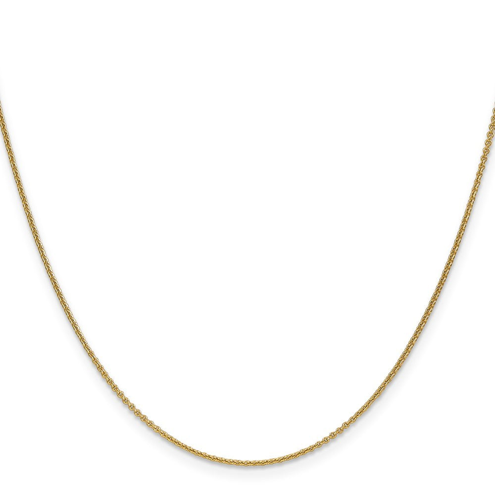 14k Yellow Gold 30" 1mm Round Open Link Cable Chain Necklace