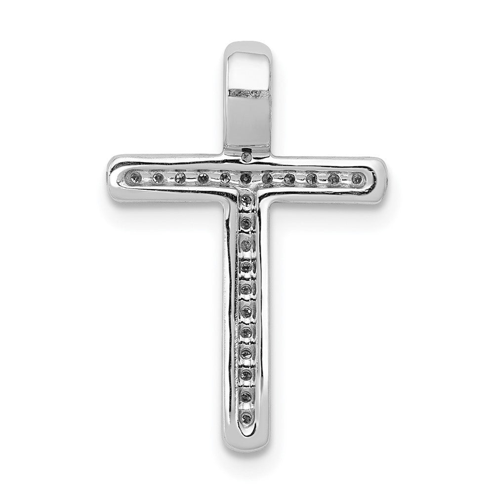 14k White Gold 1/10ct. Diamond Cross Chain Necklace Slide