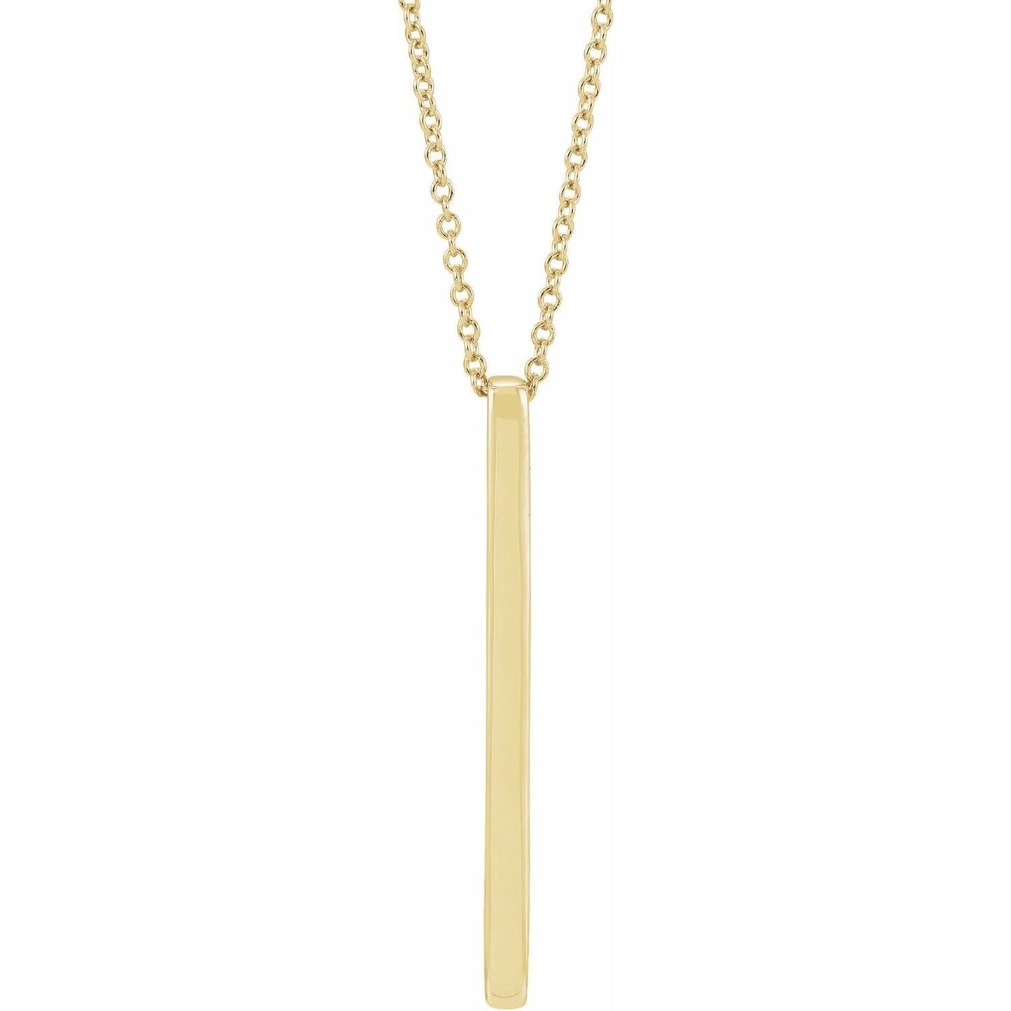 14k Yellow Gold Bar 24" Necklace Fine Gift Gift for Women